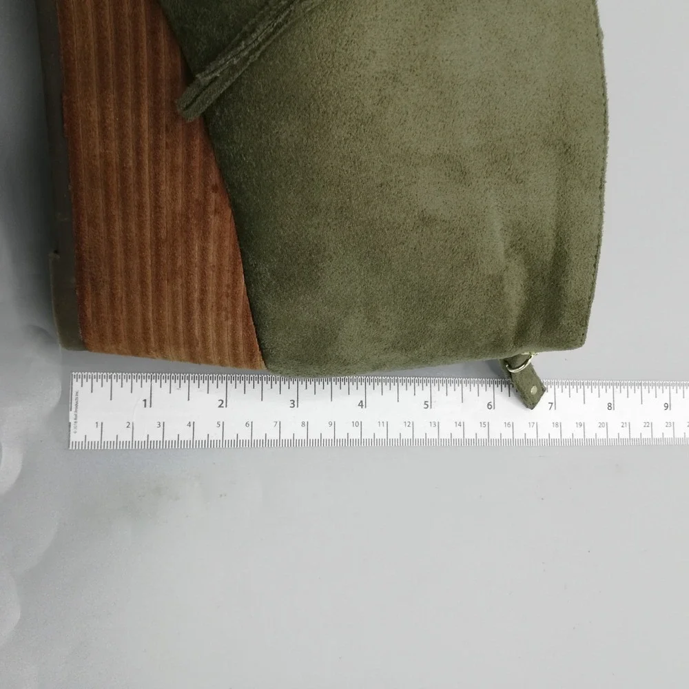 Dr. Scholl's Shoes Womens Bootie Ankle Classify Green Faux Suede Tassel Wedge 9‎